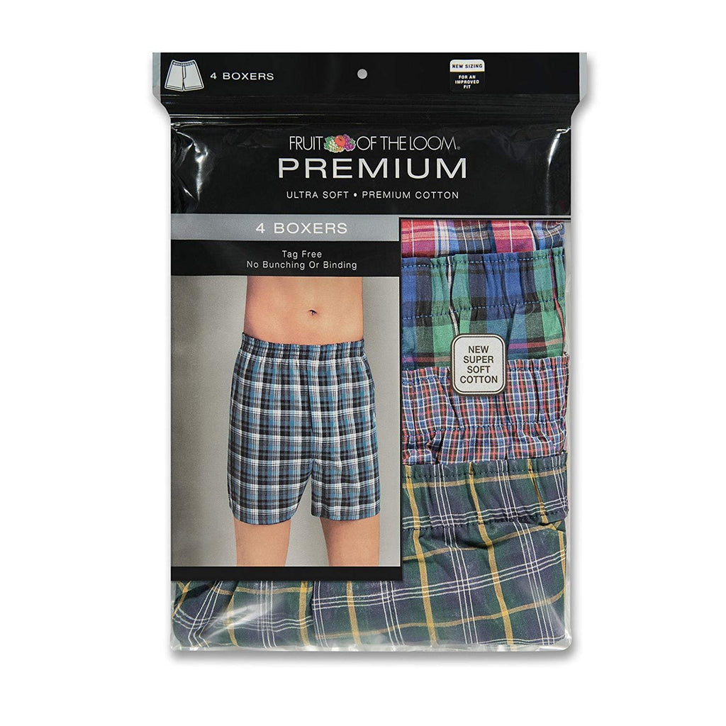 Fruit of the Loom Men's Premium Woven Boxer (4 Pack)
