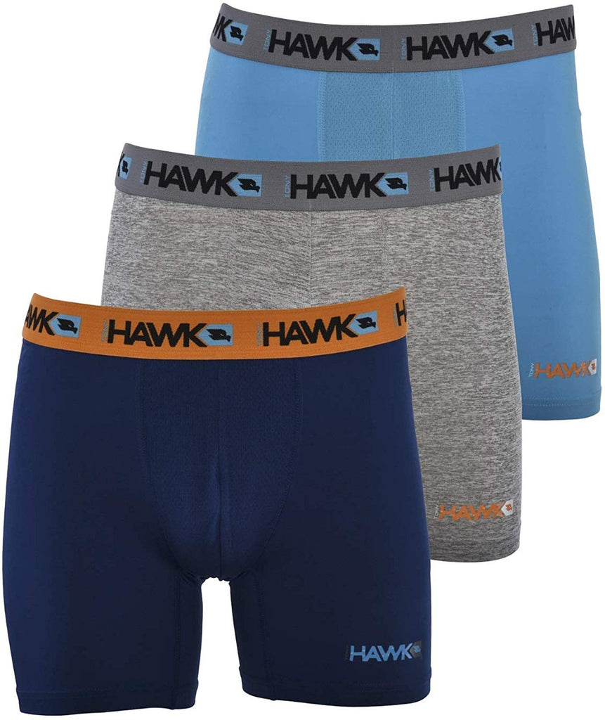 TONY HAWK Mens Performance Underwear - 3-Pack Stretch Performance Boxer Briefs Training Breathable Athletic Fit No Fly