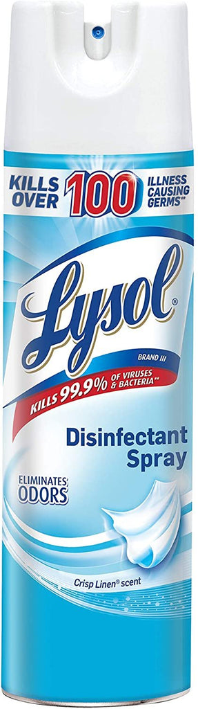 Lysol Disinfectant Spray, Crisp Linen, 19 Ounce (Pack of 8)