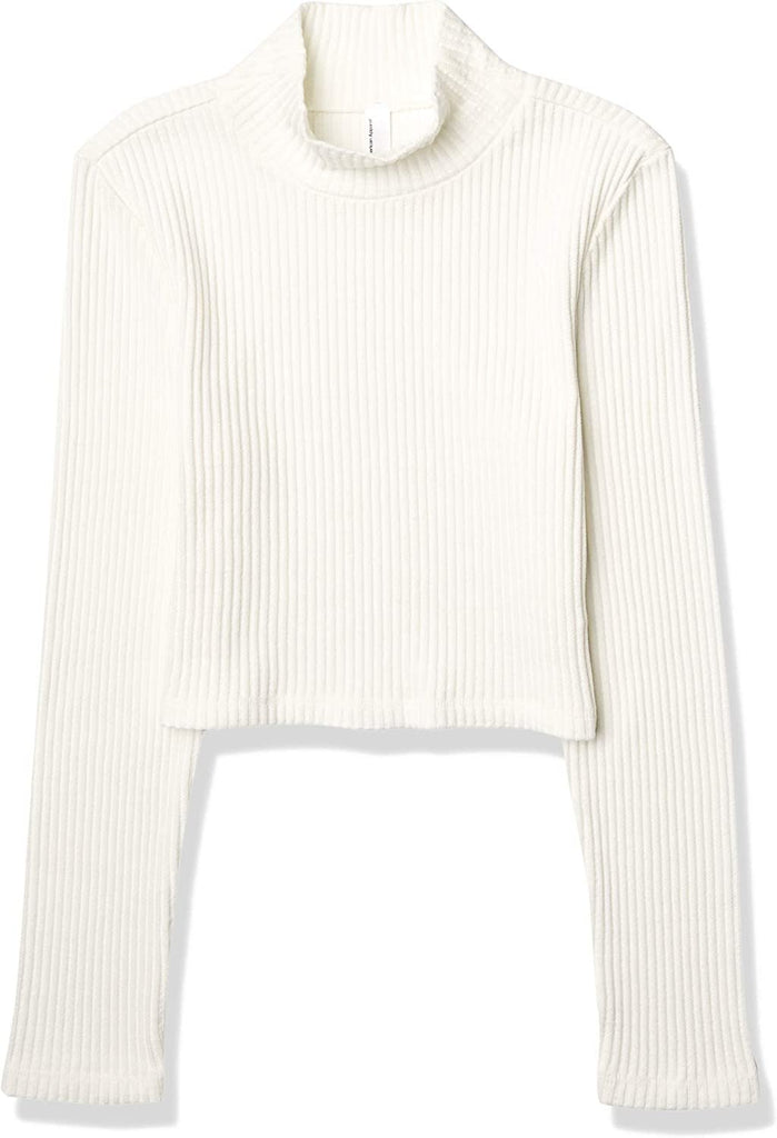 American Apparel Women's Thick Rib Long Sleeve Crop Turtleneck