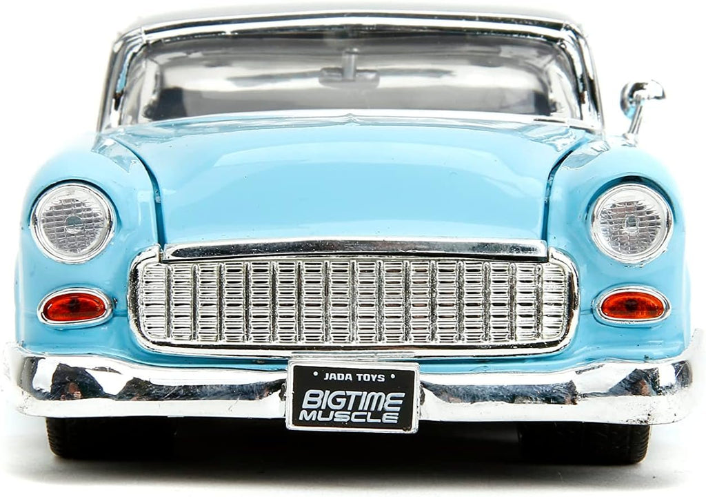 Big Time Muscle 1:24 1955 Chevrolet Bel-Air Die-Cast Car, Toys for Kids and Adults(Light Blue)