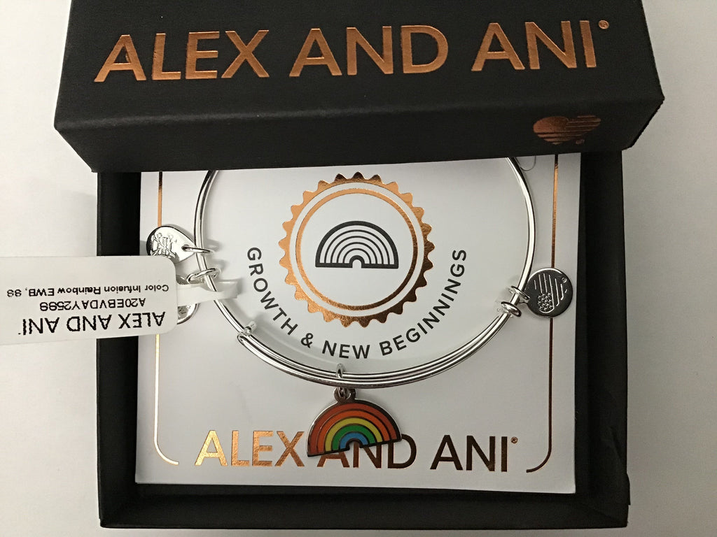 Alex and ANI Color Infusion Bangle Bracelet Silver/Rainbow One Size