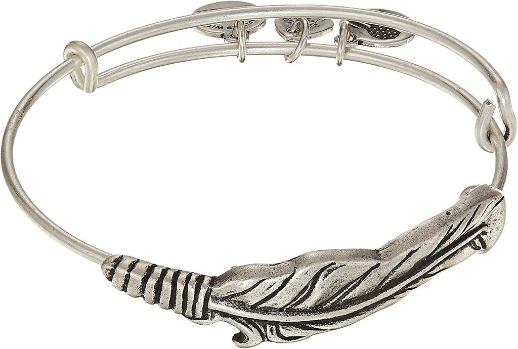Alex and Ani Womens Spiritual Armor Feather Motif Bangle