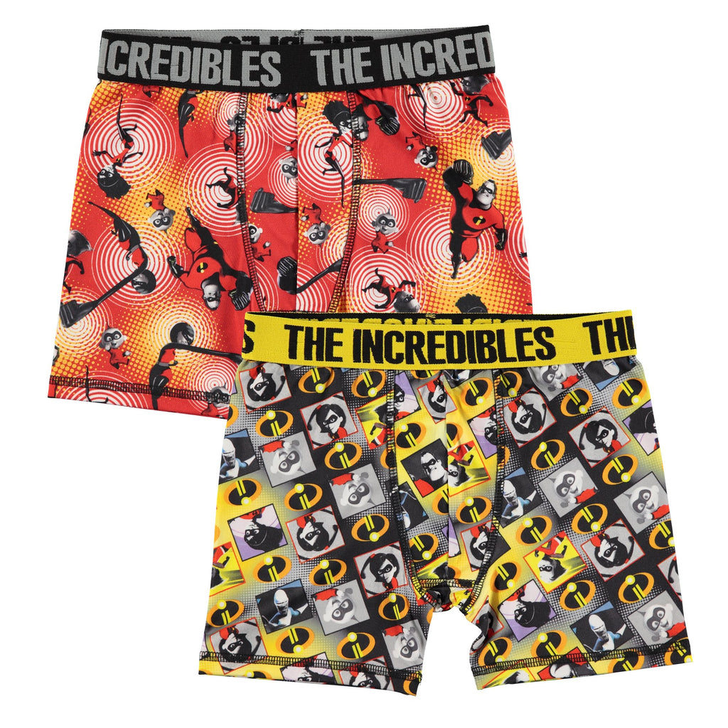 Incredibles 2-Pack Boys Boxer Brief Mr. Incredible Elastigirl Jack-Jack Dash Sizes 6,8 (10)