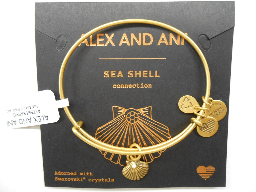 Alex and Ani Womens Sea Shell Charm Bangle