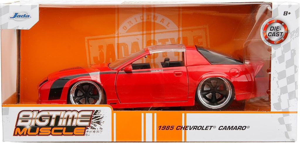 Jada Toys Big Time Muscle 1:24 1985 Chevy Camaro Die-Cast Car (Red), Black
