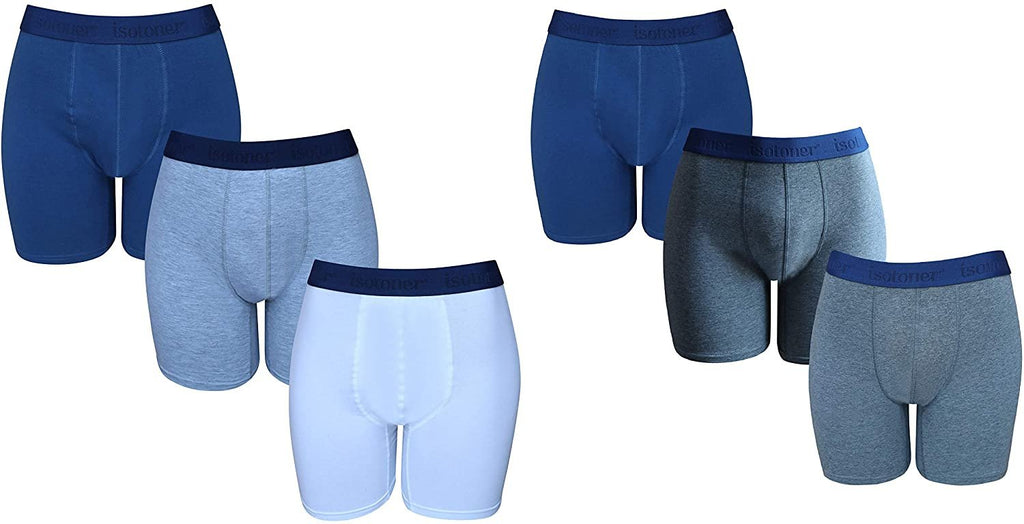 isotoner Mens Athletic Underwear - 6-Pack Stretch Athletic Boxer Briefs Training Breathable Athletic Fit No Fly
