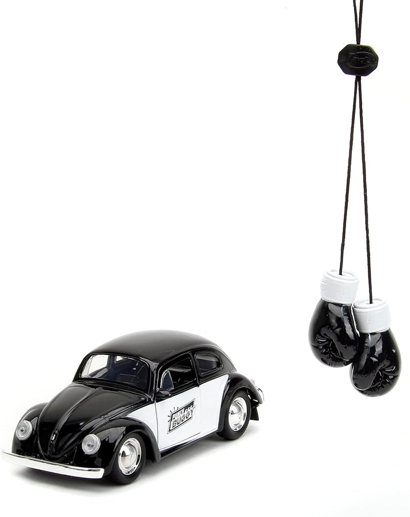 Punch Buggy 1:32 Scale 1959 Volkswagen Beetle Die-cast Car with Mini Gloves Accessory (Black), Toys for Kids and Adults