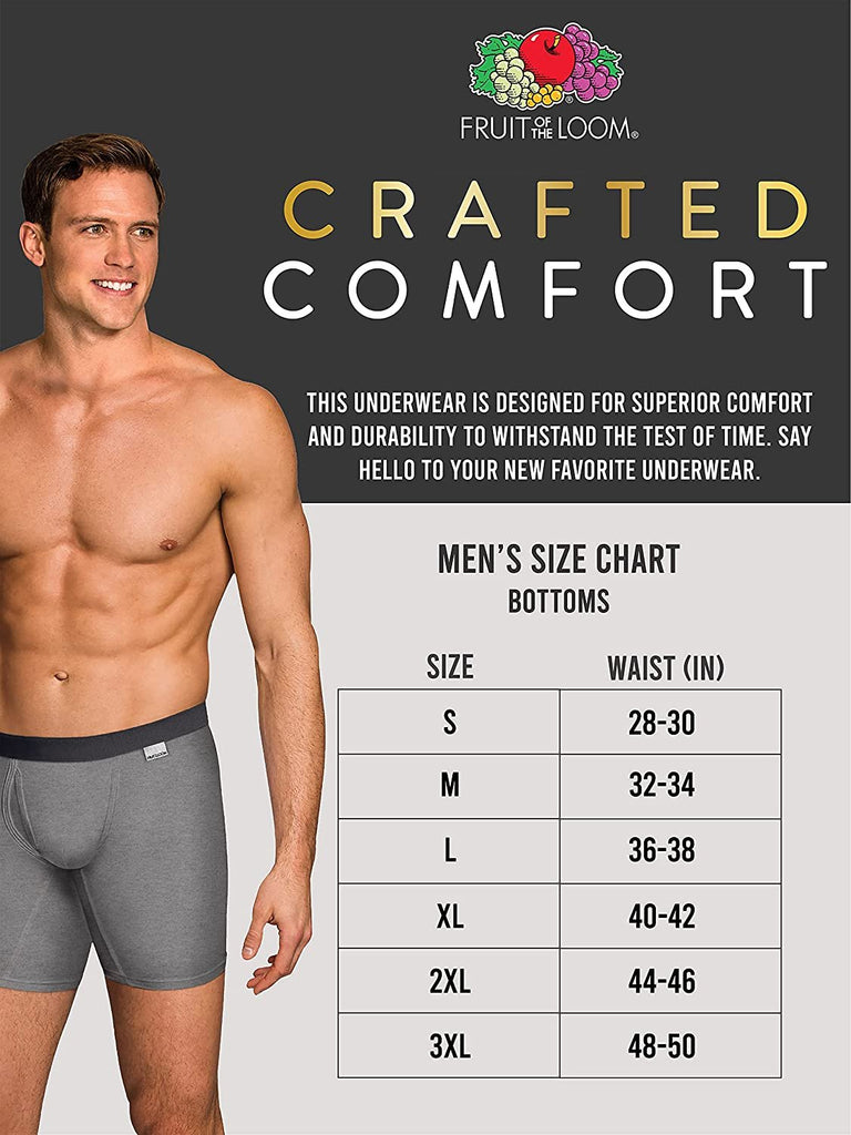 Fruit of the Loom Men's Crafted Comfort Stretch Boxer Briefs