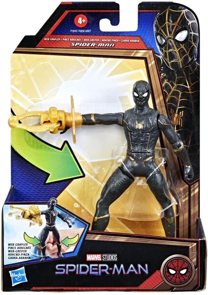 Spider-Man Marvel 6-Inch Deluxe Web Grappler Movie-Inspired Action Figure Toy with Attack Feature, for Kids Ages 4 and Up