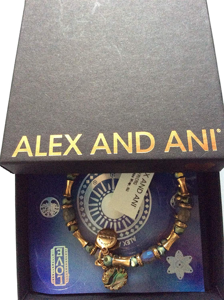 Alex and Ani Riches Wrap Bangle Bracelet Rafaelian Gold Tag Box Card