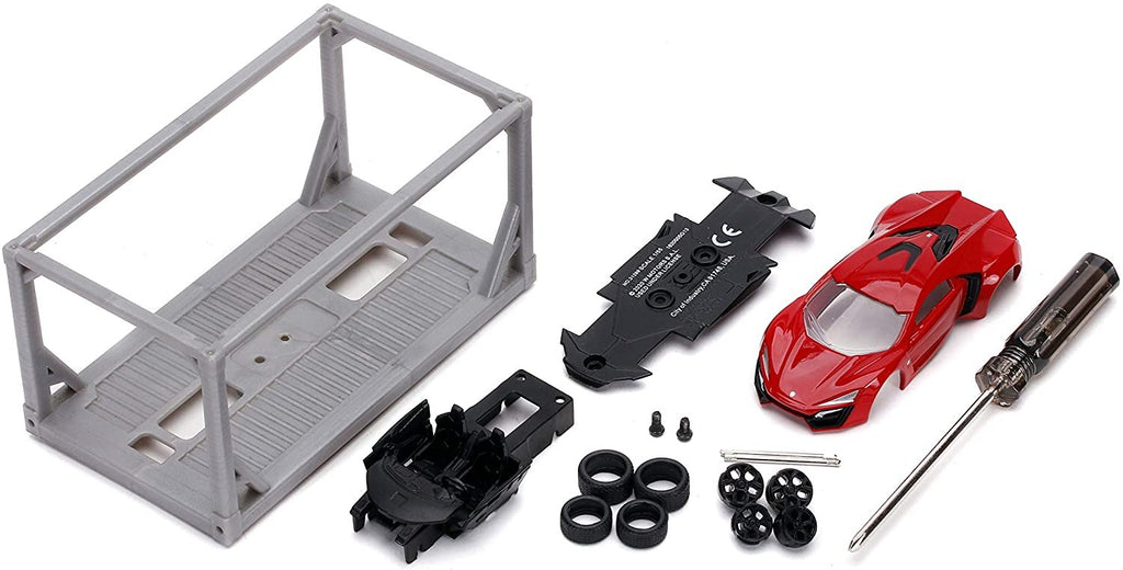 Jada Toys Fast & Furious 1:55 Lykan Hypersport Build N' Collect Die-cast Model Kit, Toys for Kids and Adults, Red