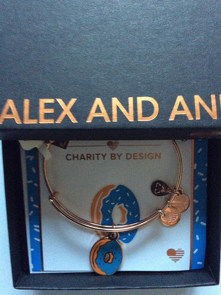 Alex and Ani Donut Bangle Bracelet Shiny Rose Tag Box Card
