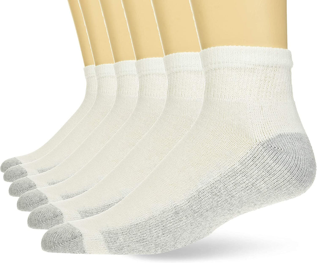 Hanes Big and Tall Ankle, 12-14-White, 6 Pairs