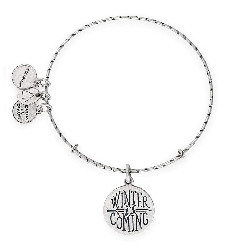 Alex and Ani GAME OF THRONES Winter is Coming Charm Bangle Bracelet - Rafaelian Silver Finish