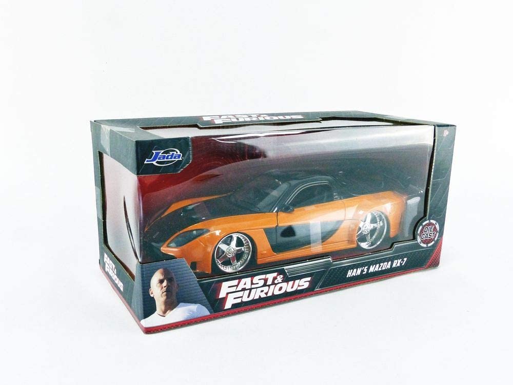 Fast & Furious 1:24 Han's Mazda RX-7 Die-cast Car, Toys for Kids and Adults