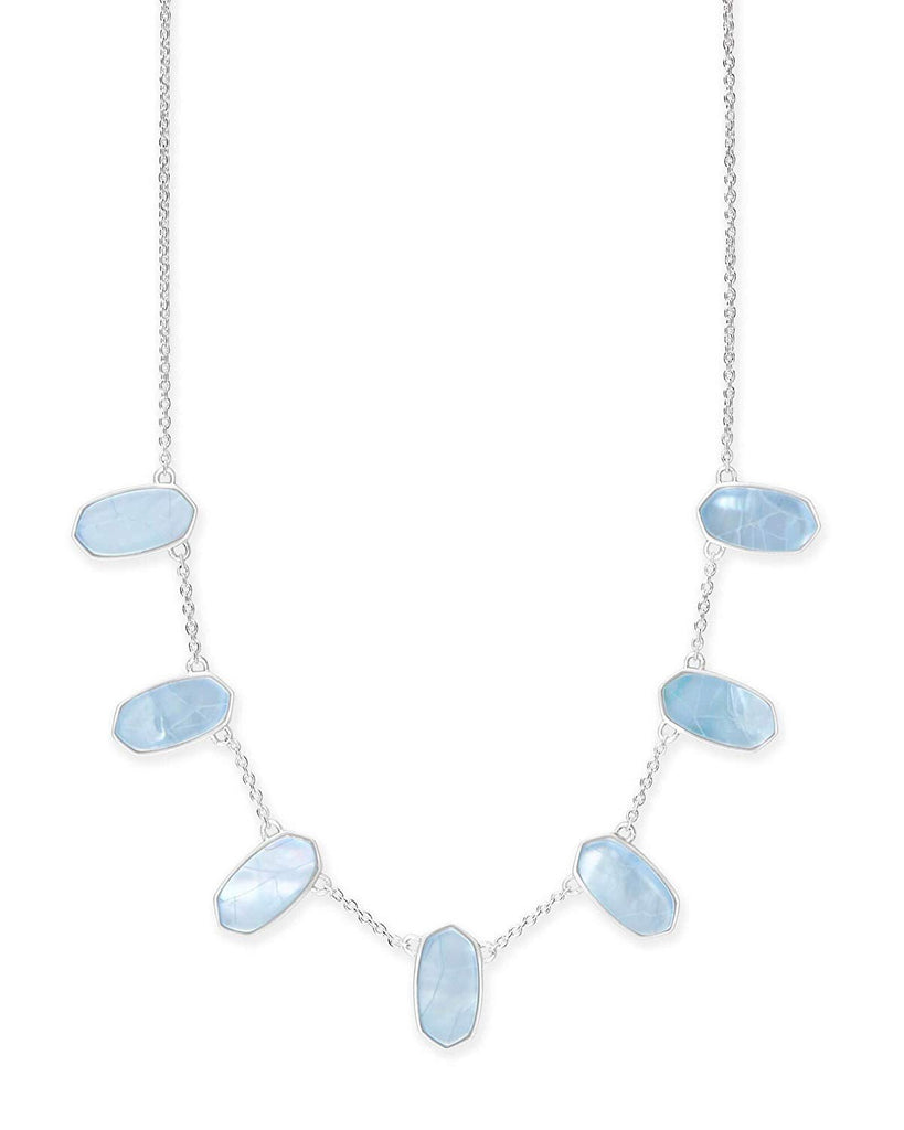 Kendra Scott Sky Blue Illusion Bright Silver Statement Meadow Necklace