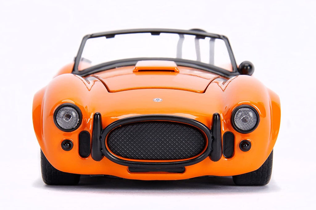Jada 1965 Shelby Cobra 427 S/C Orange with Black Stripes Bigtime Muscle 1/24 Die-cast Model Car 30531, Yellow