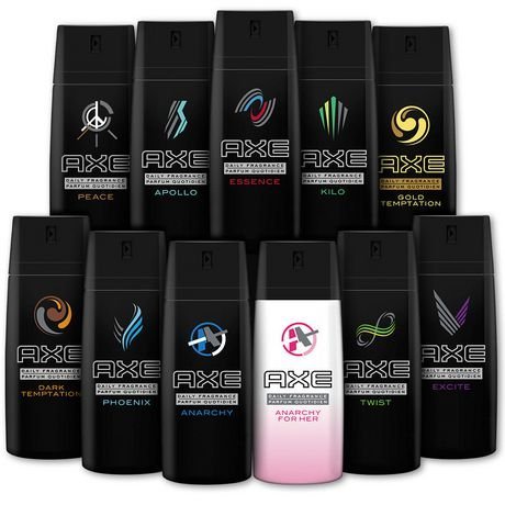 AXE body spray deodrant Mix within the available kinds