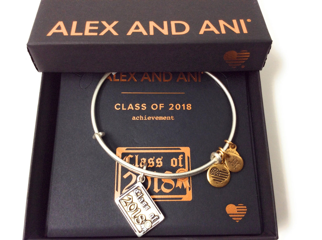 Alex and Ani Womens Class of 2018 EWB Bangle Bracelet, Expandable