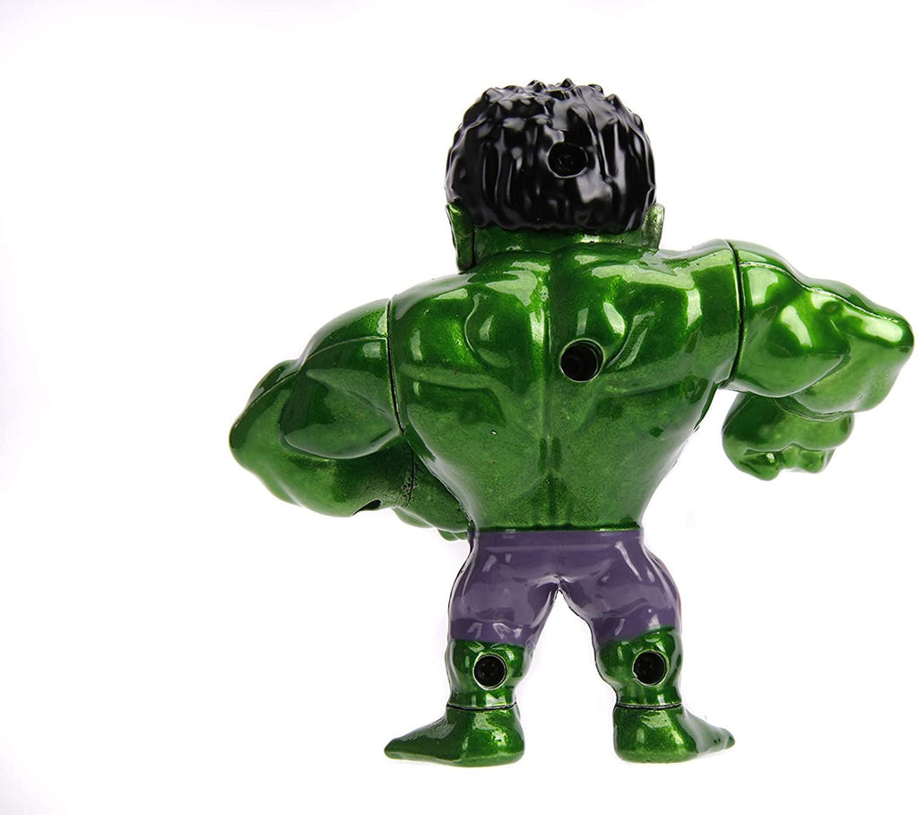 Jada Toys Metalfigs Marvel Avengers Hulk, 4" Die-Cast Collectible Figure, 100% Diecast Metal, Metallic Green
