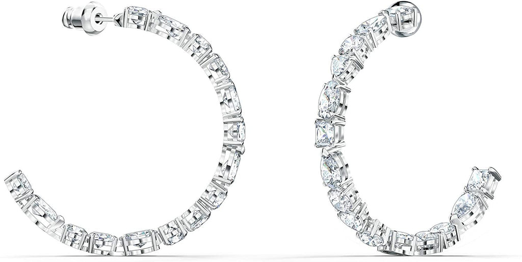 SWAROVSKI Women's Tennis Deluxe Rhodium Plated White Crystal Jewelry Collection