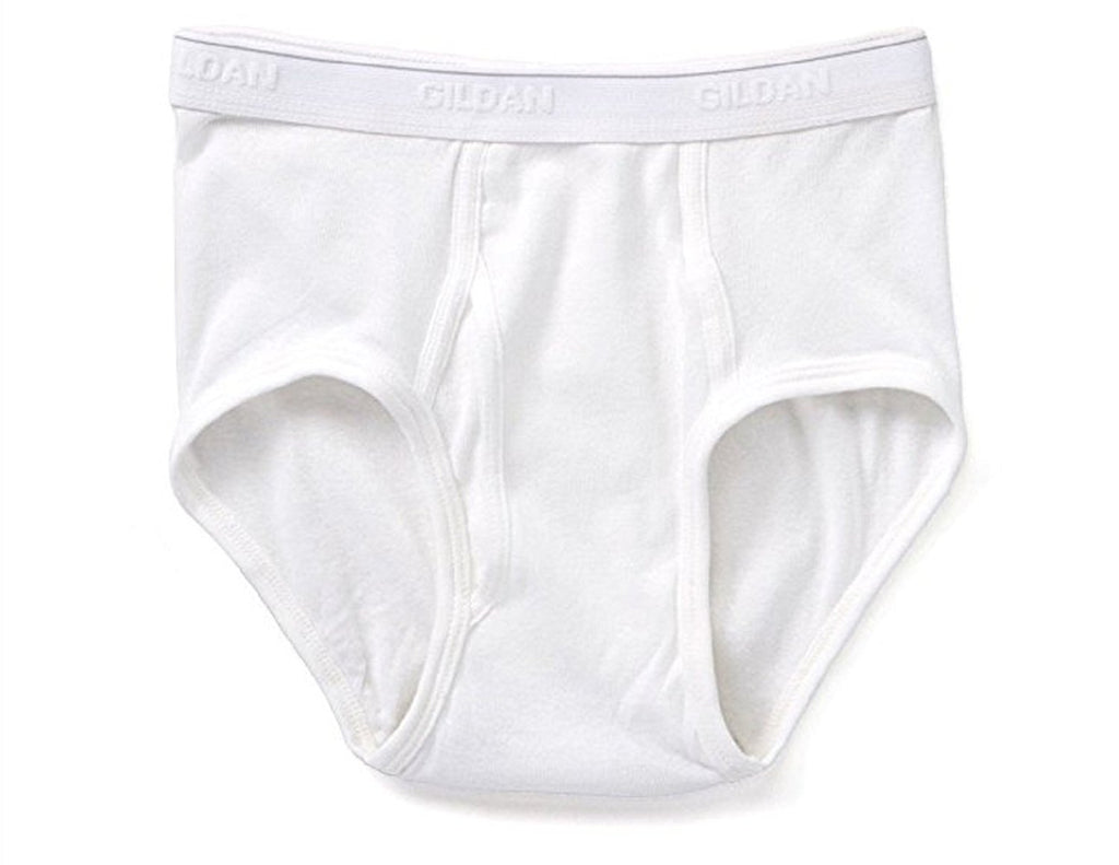 Gildan Mens Value 10-Pack 100% Cotton White Briefs Underwear Comfortable