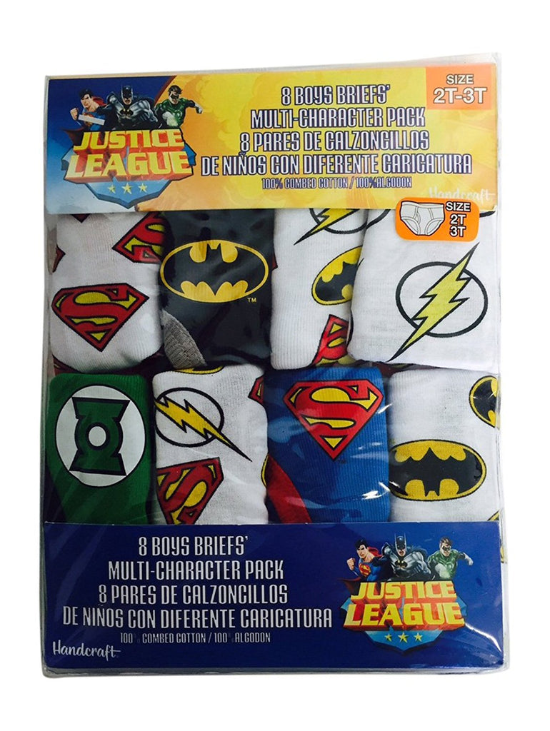 Handcraft Little Boys' Justice League 8 Pack Boys Cotton Briefs size 2T-3T