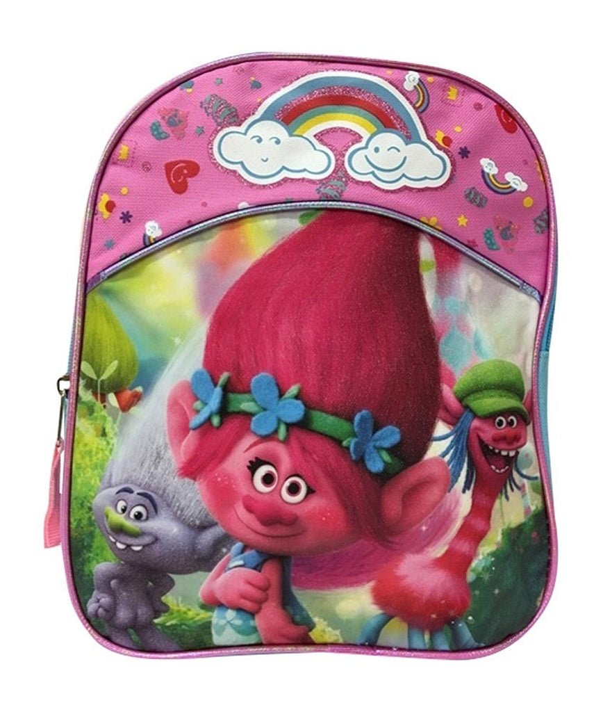 Dreamworks Trolls Movie Poppy Cooper Childrens Backpack with Front Zipper Pocket