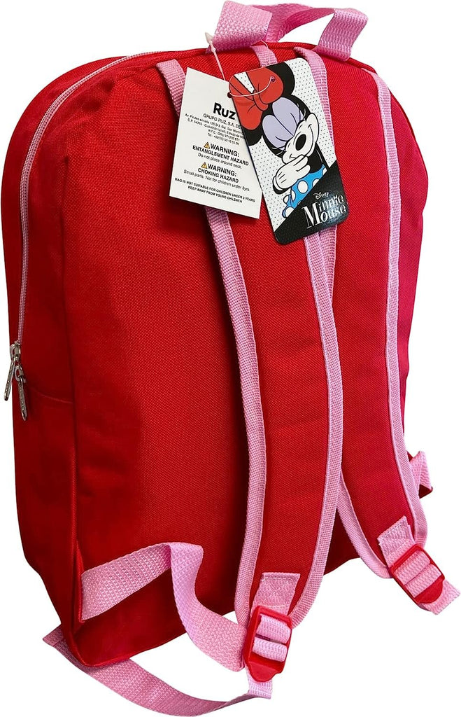 Ruz Minnie Mouse 15" School Bag Backpack (Red-Pink)