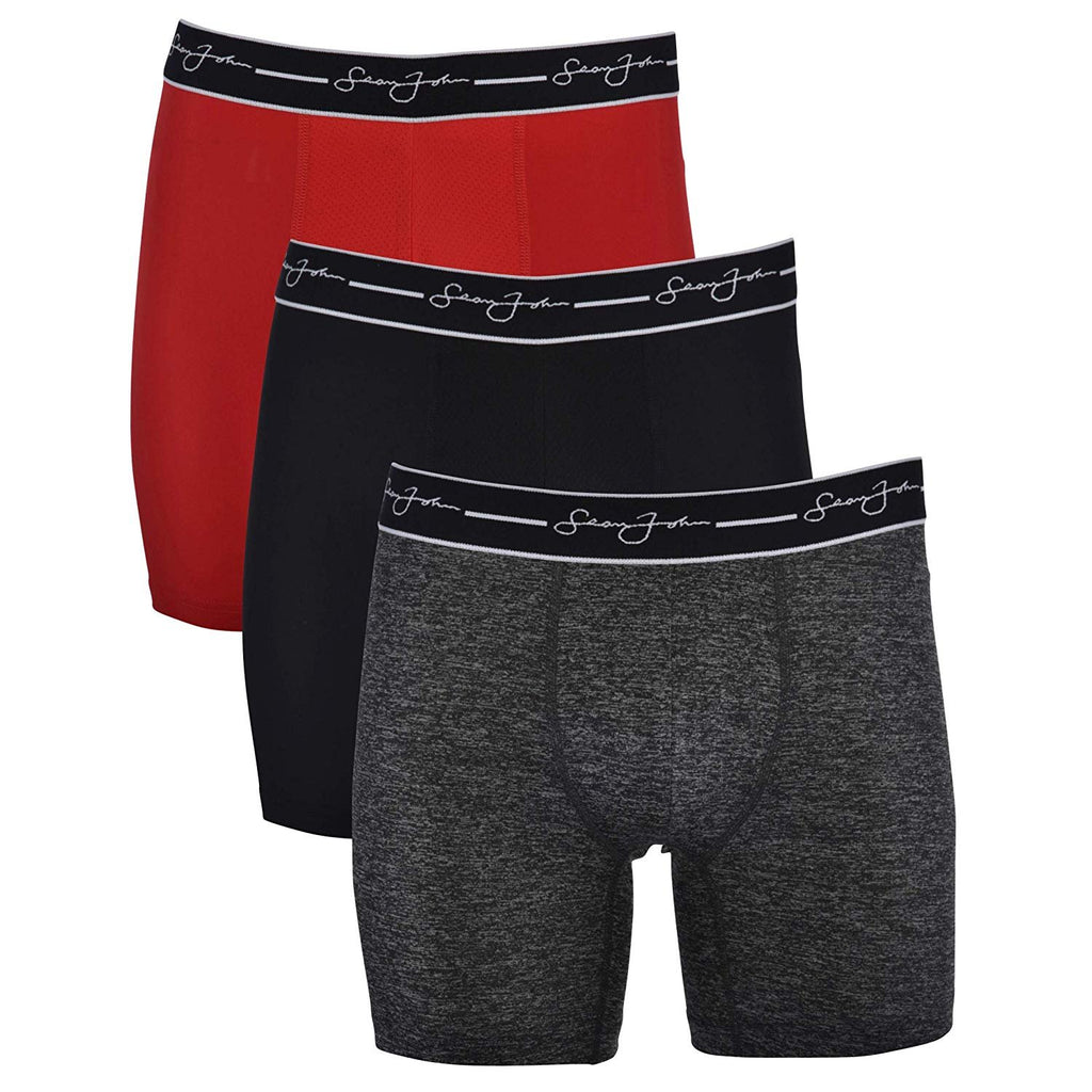 Sean John Mens Performance Boxer Briefs - 3 Pack Stretch Athletic Fit Underwear