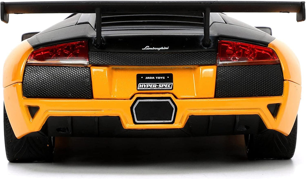 Jada Toys Hyper-Spec 1:24 Lamborghini Murcielago LP 640 Die-cast Car Yellow/Black, Toys for Kids and Adults