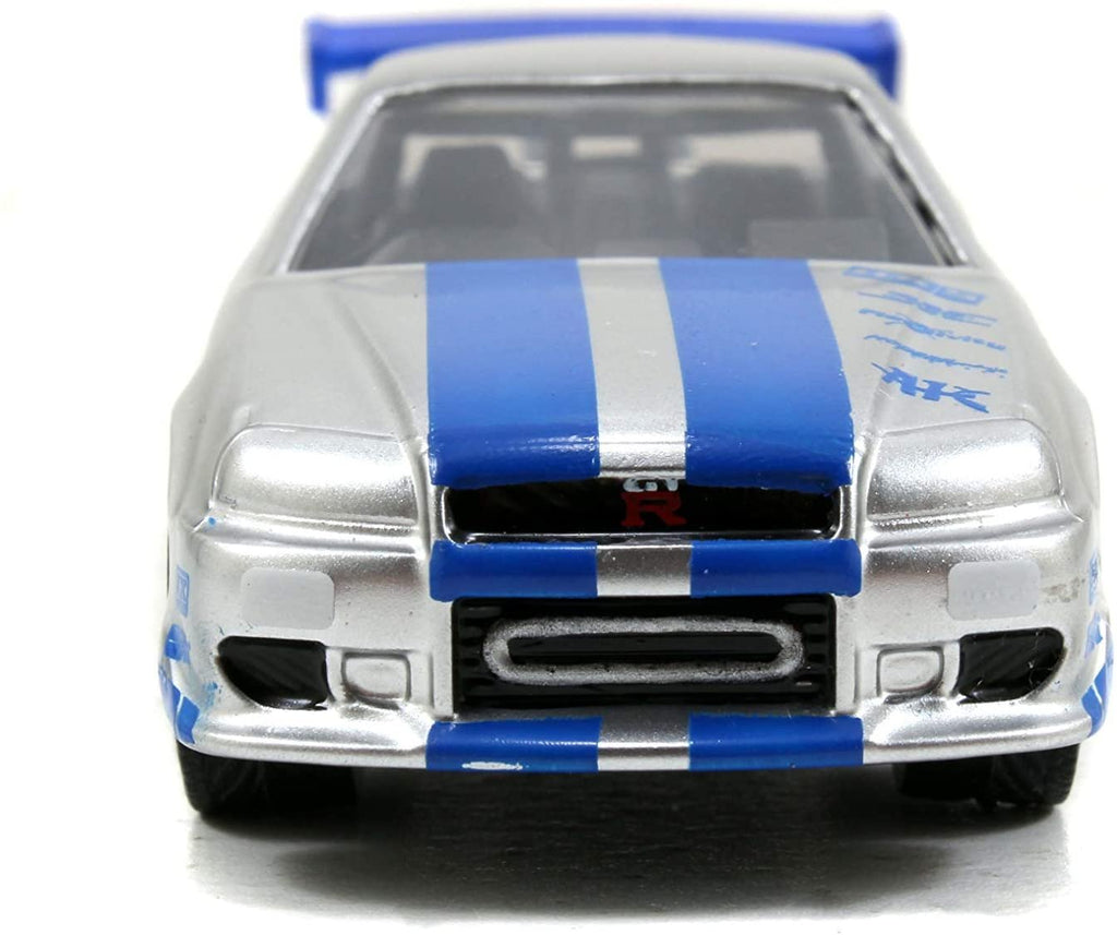 Jada Toys Fast & Furious 1:55 Brian's 2002 Nissan GT-R R34 Build N' Collect Die-cast Model Kit, Toys for Kids and Adults