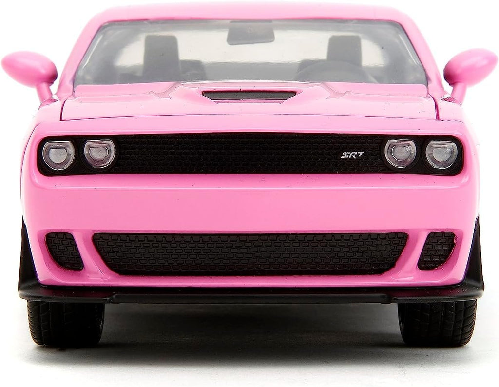 Pink Slips 1:24 2015 Dodge Challenger SRT Hellcat Die-Cast Car, Toys for Kids and Adults(Light Blue/Pink)