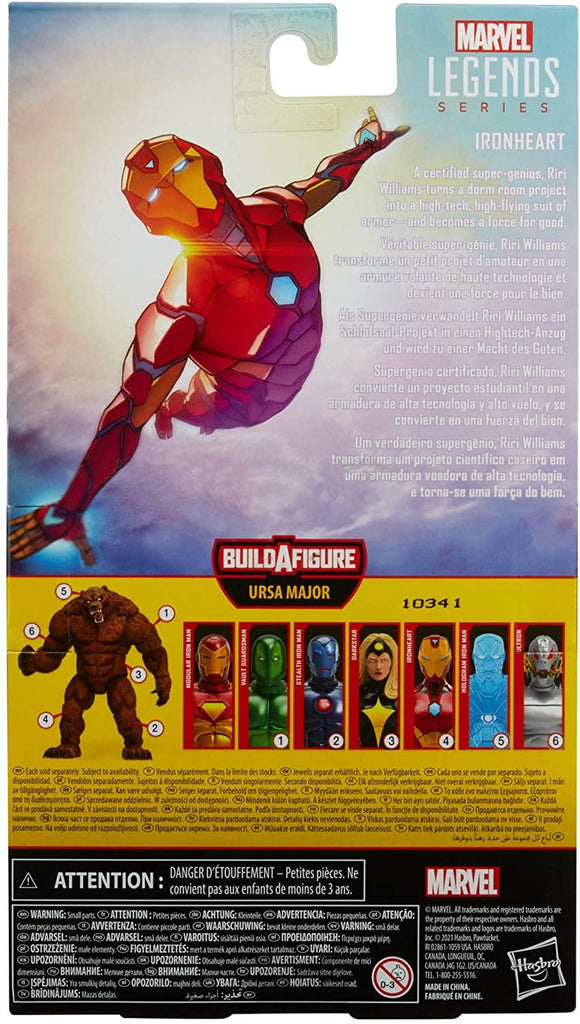 Hasbro Marvel Legends Series 6-inch Ironheart Action Figure Toy, Premium Design and Articulation, Includes 5 Accessories and 1 Build-A-Figure Part, Red,gold