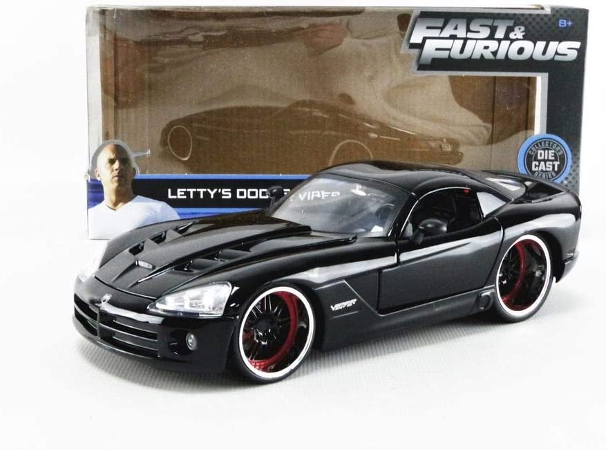 Jada Toys Fast & Furious Letty's Dodge Viper SRT 10 1/24 Scale Diecast Car Black