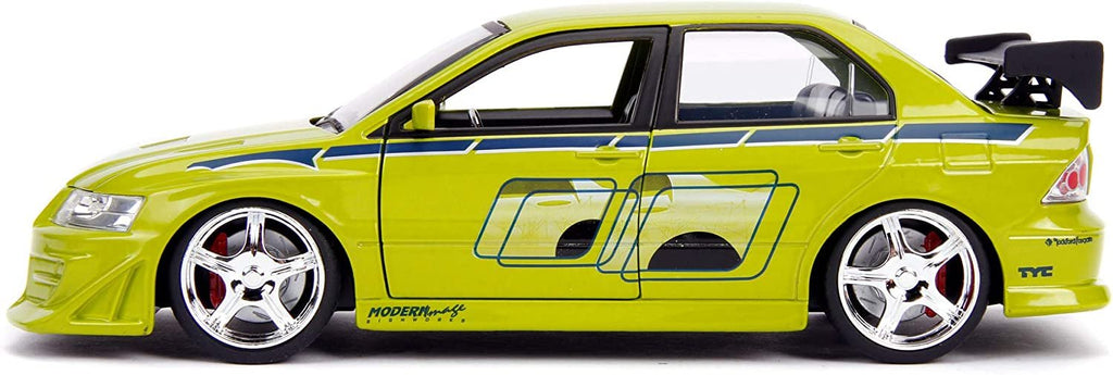 Jada Toys Fast & Furious 1:24 Brian's Mitsubishi Lancer Evolution VII Die-cast Car, Toys for Kids and Adults, Lime Green (99788)