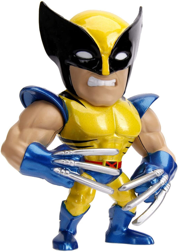 Jada Toys Metalfigs X-Men Wolverine 4" Die-Cast Collectible Figure, 100% Diecast Metal, Metallic Yellow