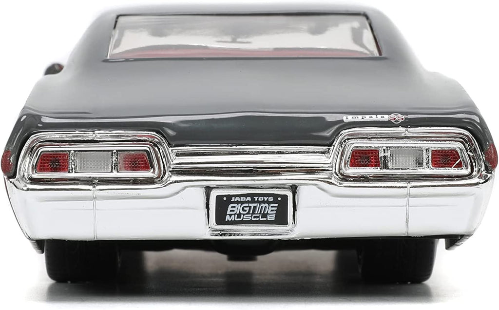 Jada Toys Big Time Muscle 1:24 1967 Chevy Impala SS Gray/Burgundy Die-cast Car, Toys for Kids and Adults