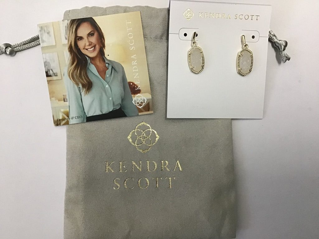 Kendra Scott Lee Earrings - Iridescent - Versatile Earrings - 0.63" Length X 0.38" Width, Iridescent Drusy Setting, Modern Oval Shape, Fish Hook Back