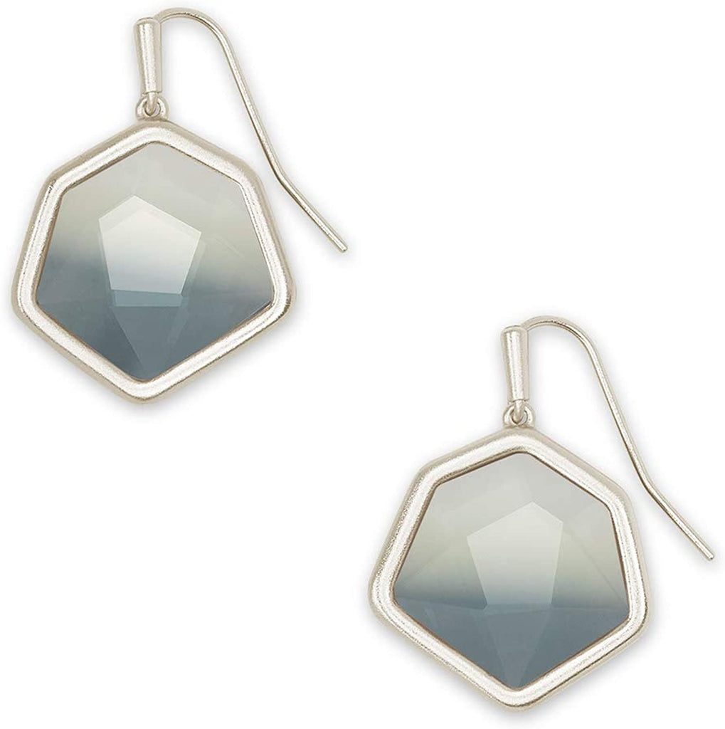 Kendra Scott Vanessa Silver Small Drop Earrings In Charcoal Gray Ombre