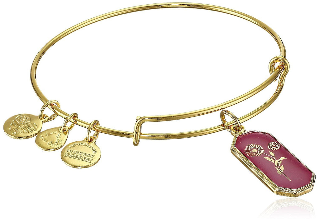 Alex and Ani Medieval Blessing Marigold Expandable Wire Bangle Bracelet