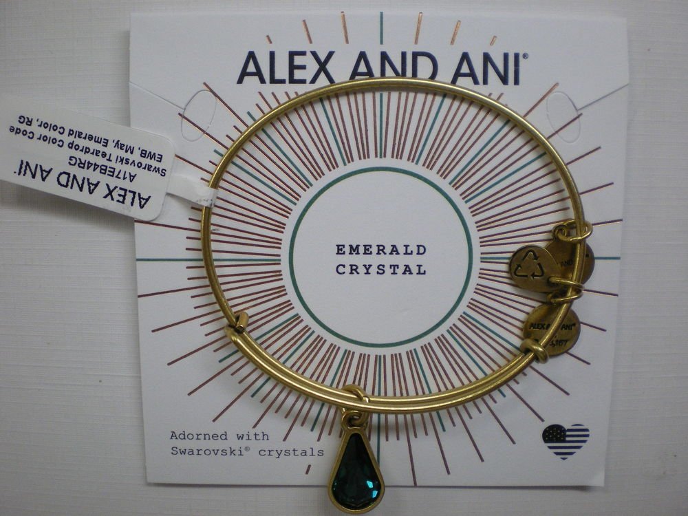 Alex and Ani Womens Swarovski Teardrop Color Code Bangle September/Rafaelian Gold/Sapphire