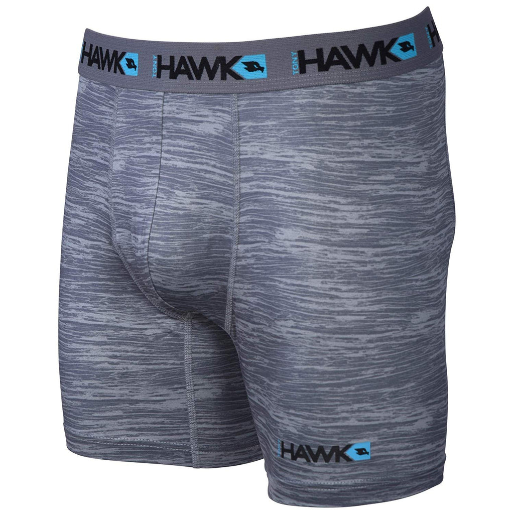 TONY HAWK Mens Performance Underwear - 3-Pack Stretch Performance Boxer Briefs Training Breathable Athletic Fit No Fly