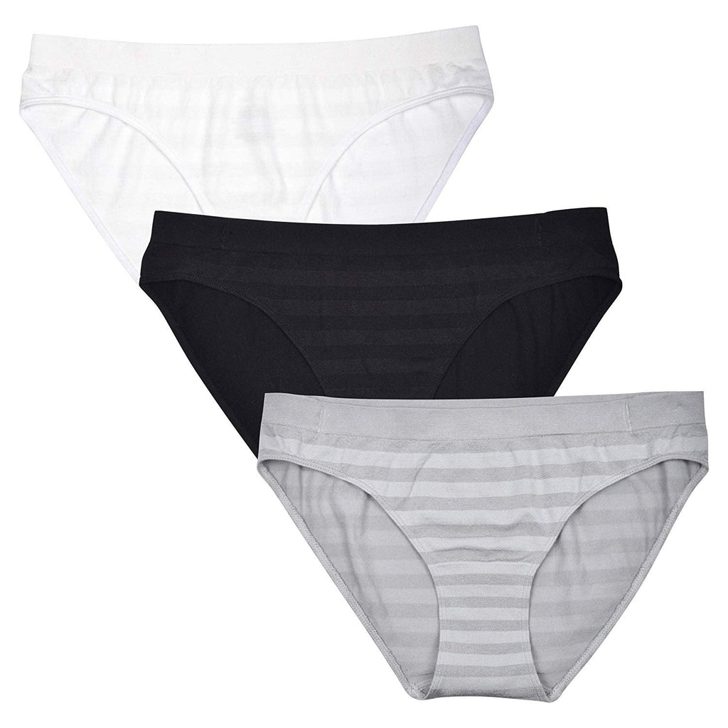 Donna Loren Women's Striped Bikini Panties, 3-Piece Set
