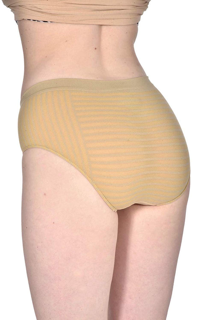 Elle Women's Hipsters Panties Seamless - 6-Pack Jaquard Hipster Nylon/Spandex Blend