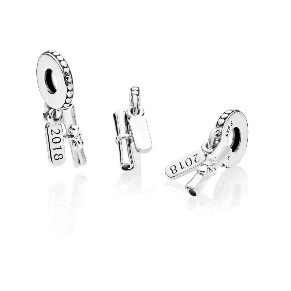Pandora Graduation Scroll Silver Dangle Charm 797396