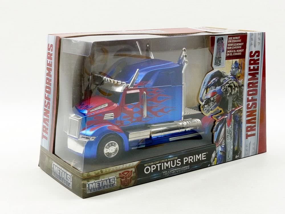 Jada Toys Metals Transformers Optimus Prime 1:24 Diecast Vehicle Blue and Red
