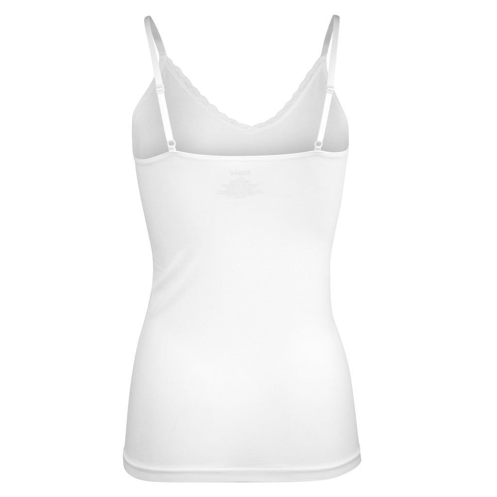 essie Women's Seamless Tank Cami Lace Trim Adjustable  2 or 4 Pack