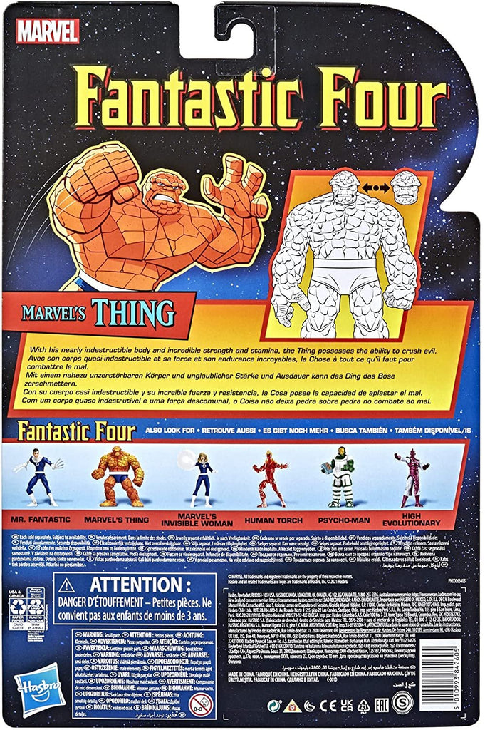 Hasbro Marvel Legends Series Retro Fantastic Four Marvel's Thing 6-inch Action Figure Toy, Includes 3 Accessory